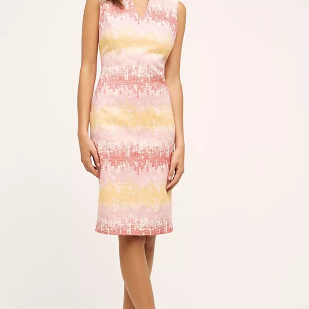 Anthropology HD in Paris Pink and Yellow Midi Dress